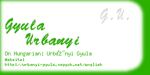 gyula urbanyi business card